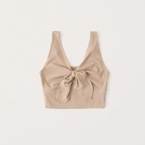 Abercrombie Nude Tie Front Crop Top